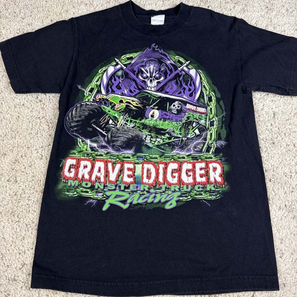 2011 Grave Digger Alstyle Classic Tee‎ with Two Sided Graphics Black Small